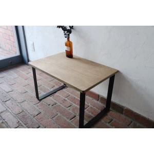 カフェローテーブル w60×d40×h37cm 木＋鉄 古材風仕上げ ひぐらし古具
