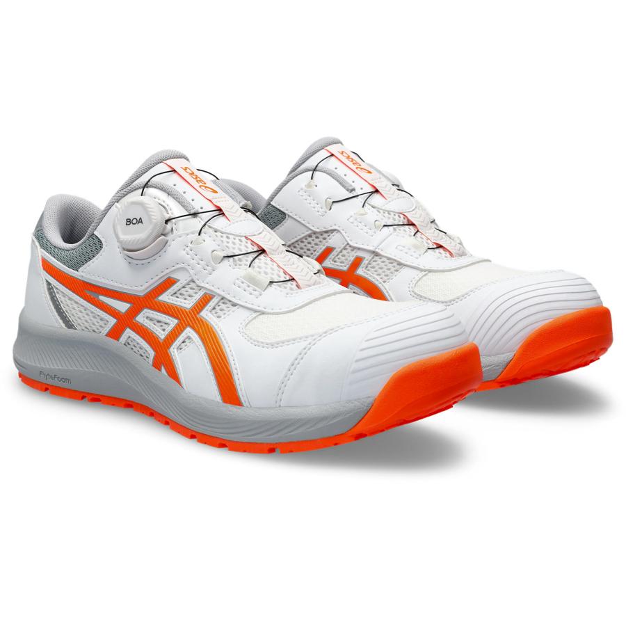 ASICS ボアシステム安全靴 CP219BOA ホワイト/オレンジ ASICS アシックス ウィンジョブ CP219BOA ホワイト×ショッキング