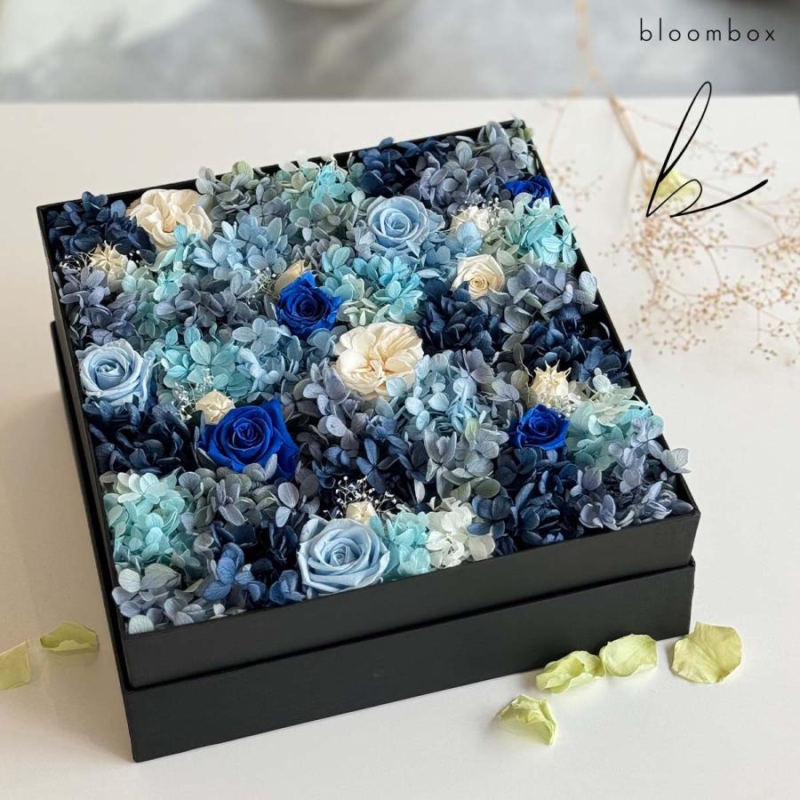 bloombox プリザーブドフラワー ボックス ブルー系 大 / ブルーム