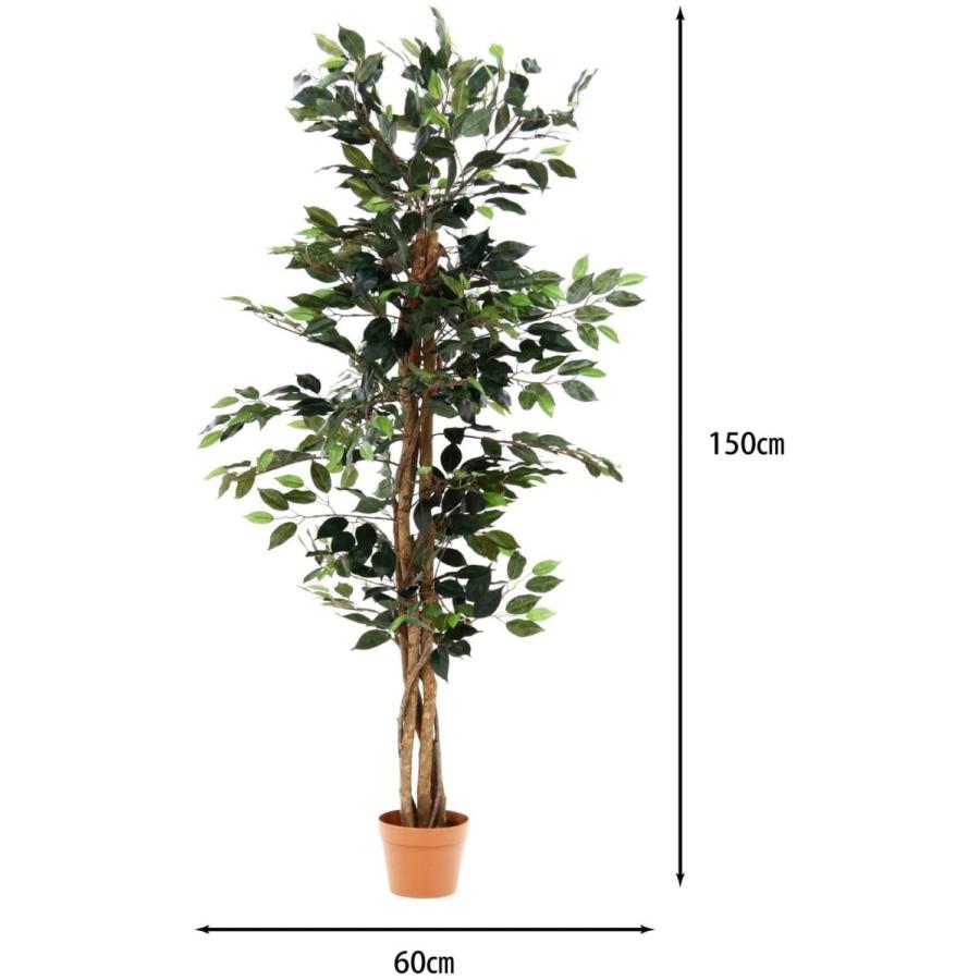 不二貿易 観葉植物 造花 フィカス A 高さ150cm グリーン 52661｜hihshop｜02