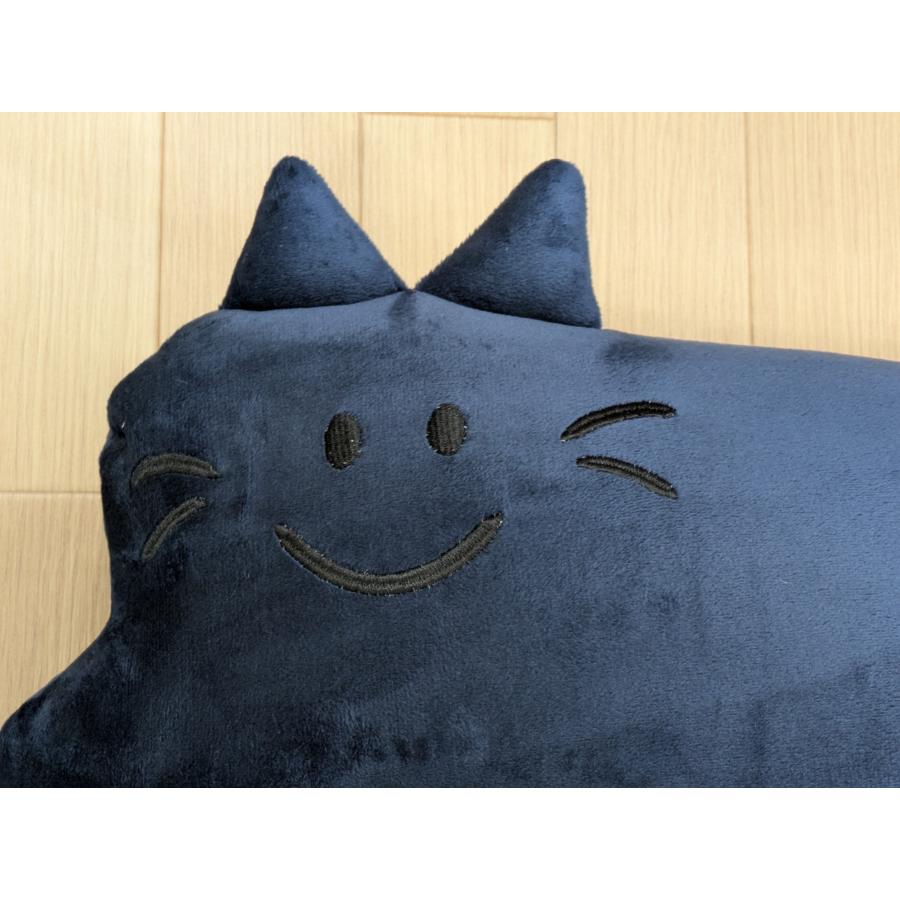 ネコ型クッション ネコビーズ 50×30 NB ネイビー / クッション ネコ型クッション ネコビーズ 50×30 NB ネイビー / クッション