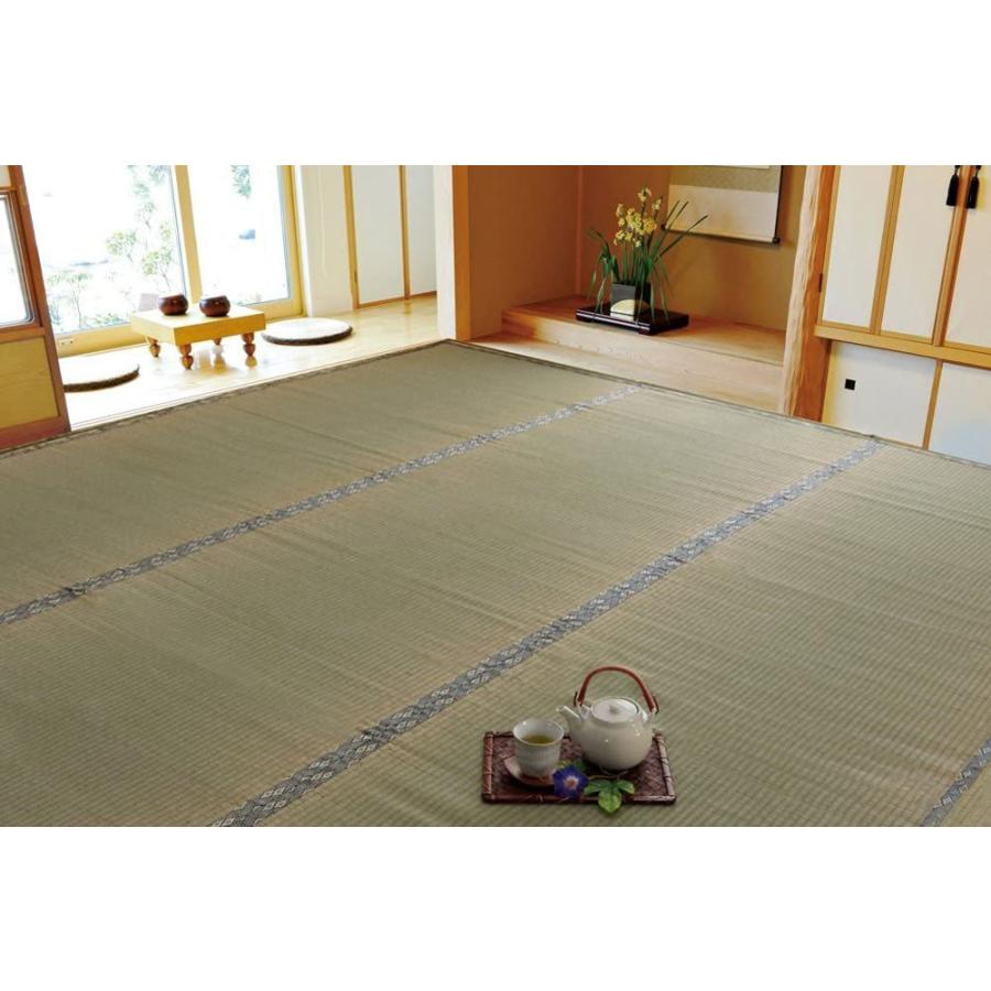 イケヒコ い草 ラグ 湯沢 江戸間6畳 約261×352cm 日本製 上敷き