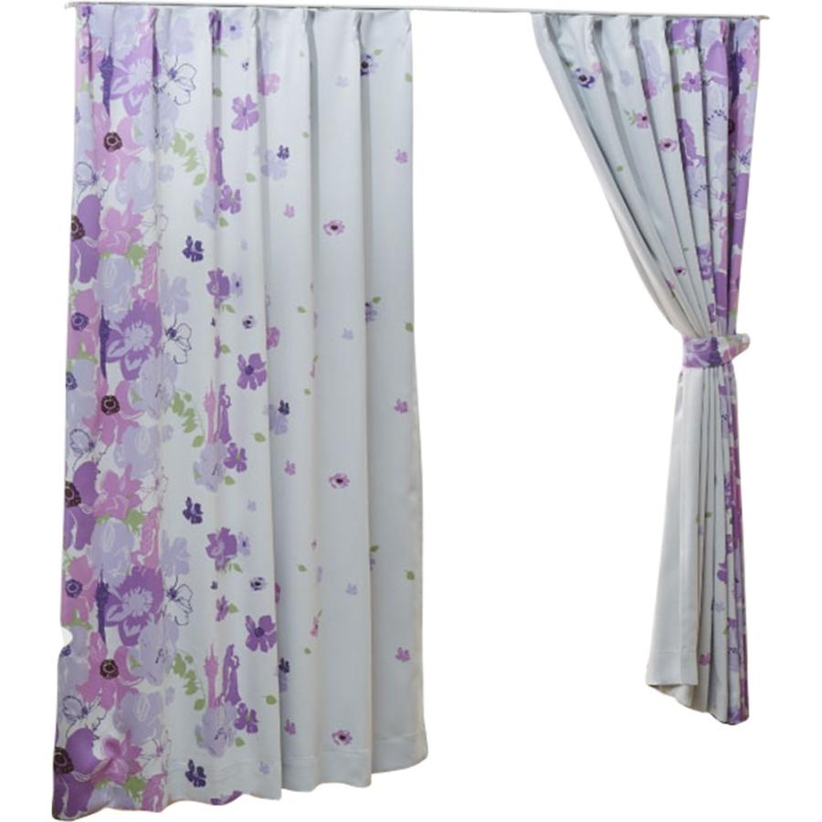 アーリエ Arie カーテン 2枚組 2級遮光 遮熱 形状安定加工 洗える ディズニー キャラクター ラプンツェル パープル 幅100cm 丈178cm ヒロセ ネットショップ 通販 Paypayモール