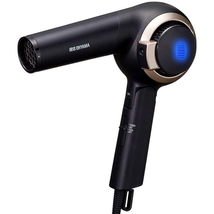 アイリスオーヤマ モイストプロドライヤー センサー付 温度コントロール マイナスイオン LEDライト 大風量 コンパクト HDR-MC1 (2)ブラック) IRIS OHYAMA（アイリスオーヤマ） モイストプロドライヤー センサー付