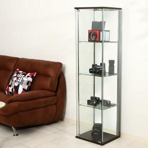 不二貿易（Fuji Boeki） ガラスコレクションケース4段 BR ブラウン TMG