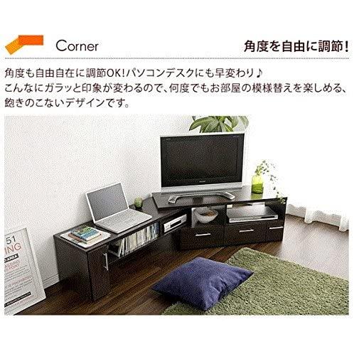 不二貿易 AVボード 伸縮 幅109~198×奥行37×高さ41cm ナチュラル 50型