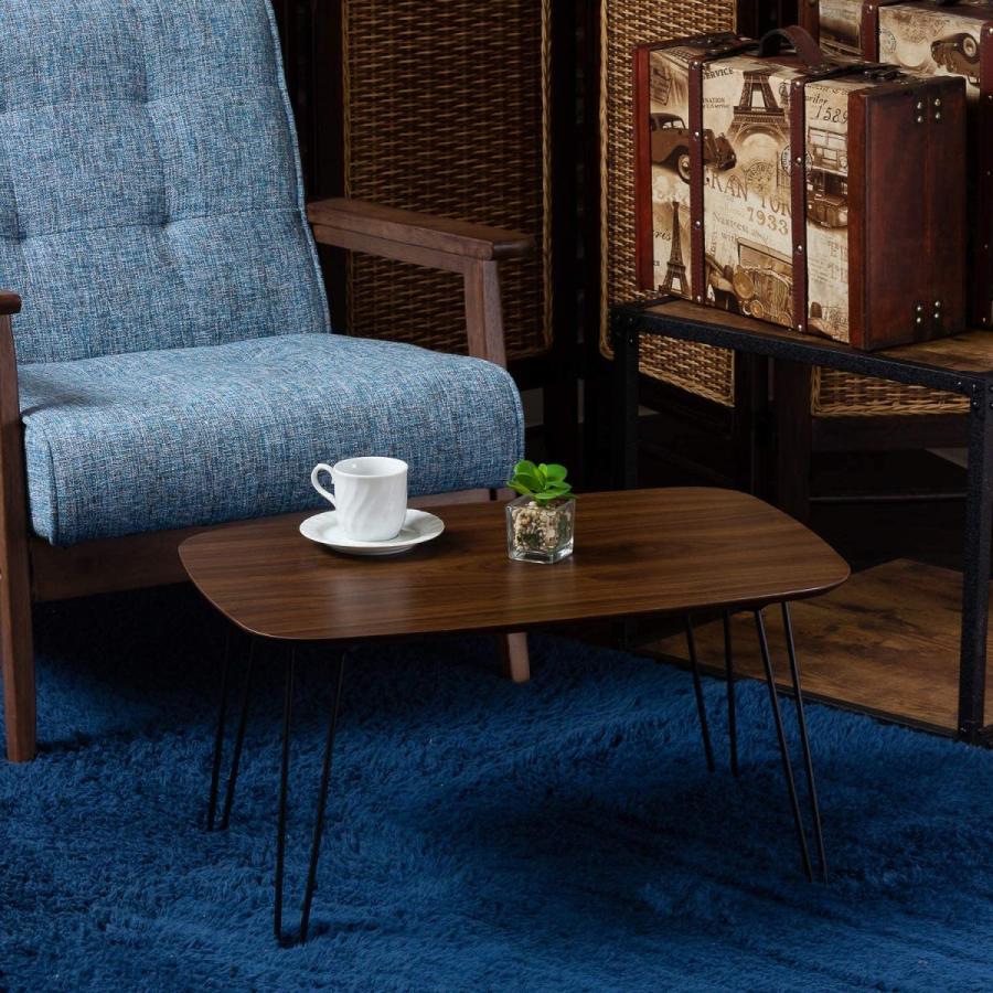 不二貿易 折りたたみ ローテーブル 幅60cm ダークブラウン 92245