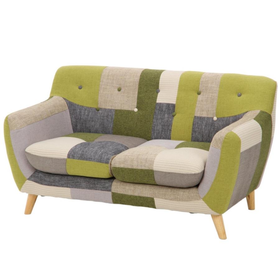 不二貿易（Fuji Boeki） パッチワークソファ ラビスタ 2人掛け 幅134cm