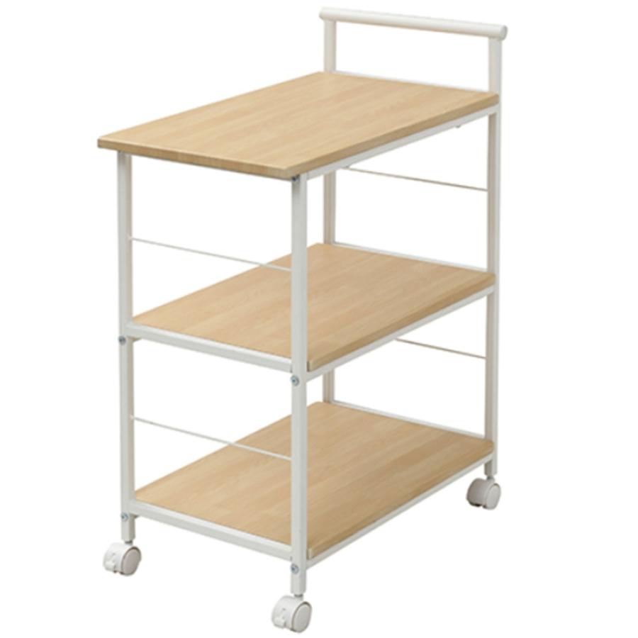 LIFELEX コーナンオリジナル 3段キッチンワゴン WH/NA／配膳 ホワイト