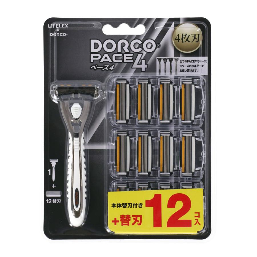 コーナンオリジナル LIFELEX 4枚刃替刃式カミソリ 本体替刃付+替刃12