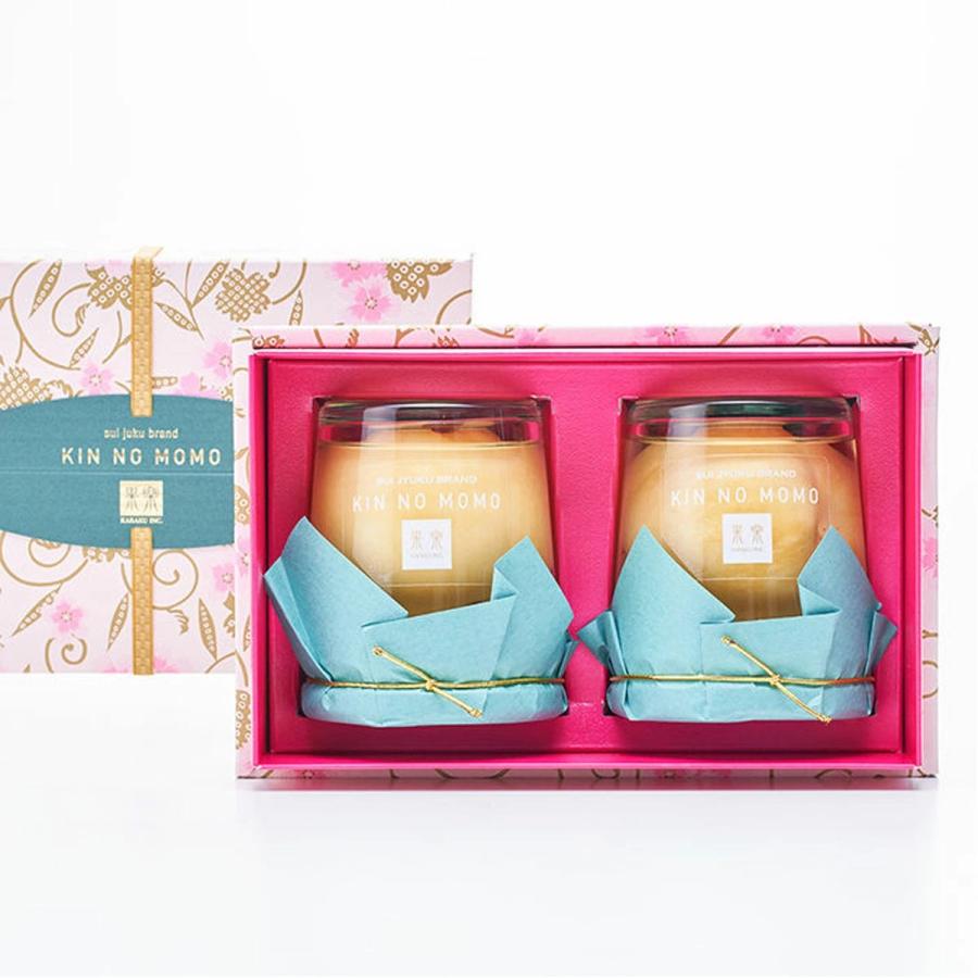 果樂】金の桃GIFT（KIN NO MOMO）おかやま白桃2個 固形量170g×2 内容