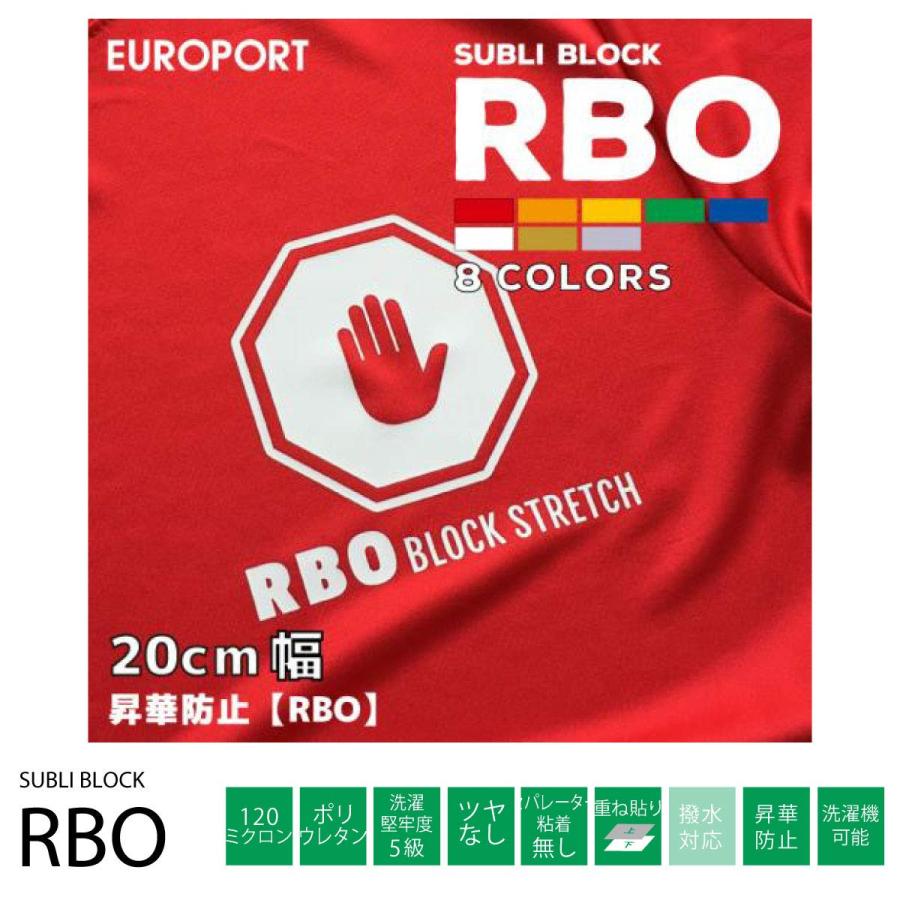 アイロンプリント用艶消ラバーシート　ストレッチ　昇華防止用RBO-S　[195mm幅]