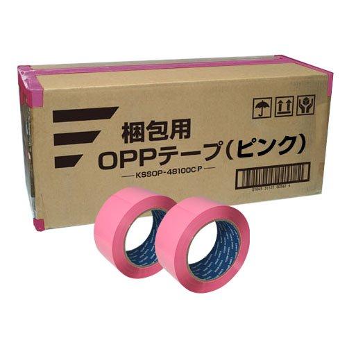 SEIWA　カラーOPPテープ　48mm×100m巻（ピンク）50巻入