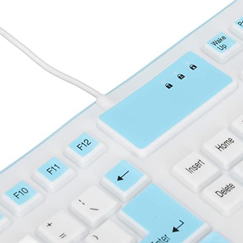 折りたたみ式シリコンキーボード106キーロールアップUSBワイヤードキーボード防水サイレントソフトシリコンキ aB0B3NHLVGX