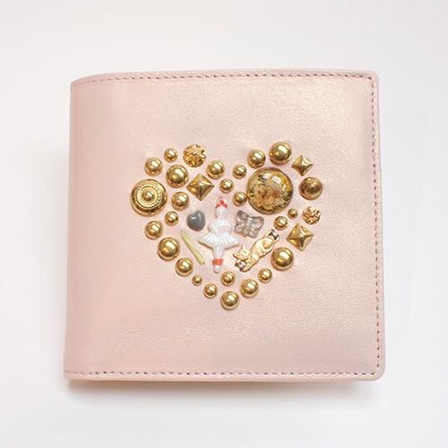 SAKURAYAMA（サクラヤマ） ドロップ折財布ピンクヤギ皮製