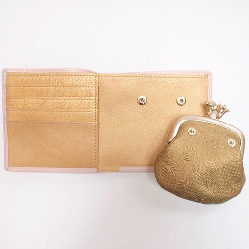 SAKURAYAMA（サクラヤマ） ドロップ折財布　ピンク　ヤギ皮製 SAKURAYAMA（サクラヤマ） ドロップ折財布ピンクヤギ皮製