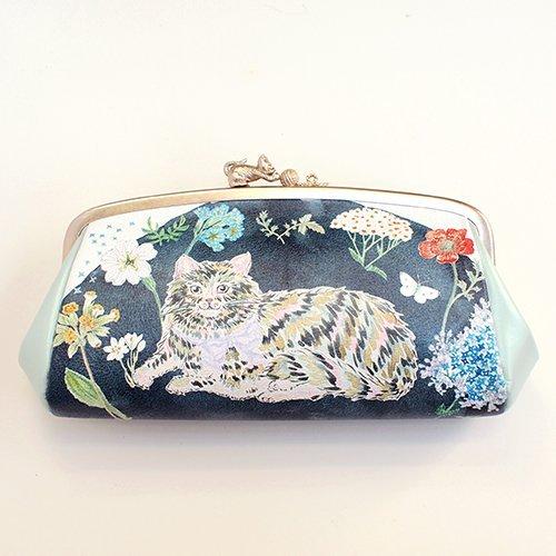 SAKURAYAMA（サクラヤマ）花輪ネコ 長財布 財布 ガマグチ レディース 
