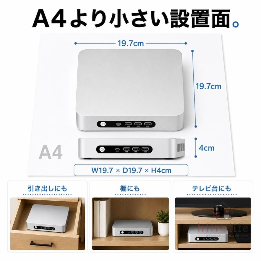 ミニPC Windows 11 Pro Office 2024搭載 Intel Core i3/i5/i7 選択可
