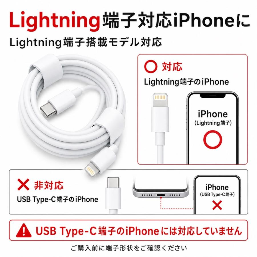 新店OPEN記念198円 送料無料】iPhone 充電ケーブル 2m 1m USB Type-C