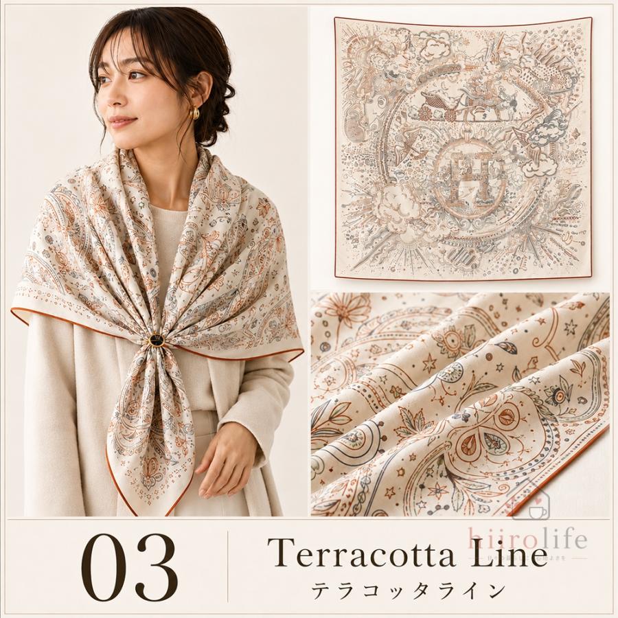 大判ストール レディース 大判スカーフ 135×135cm シルク混 ウール