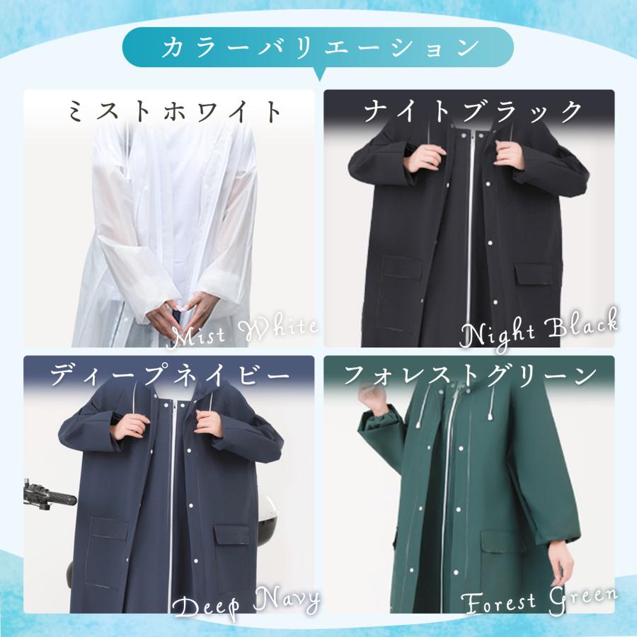 レインコート 自転車 リュック 二重ツバ ロング かっぱ 雨具 ポンチョ