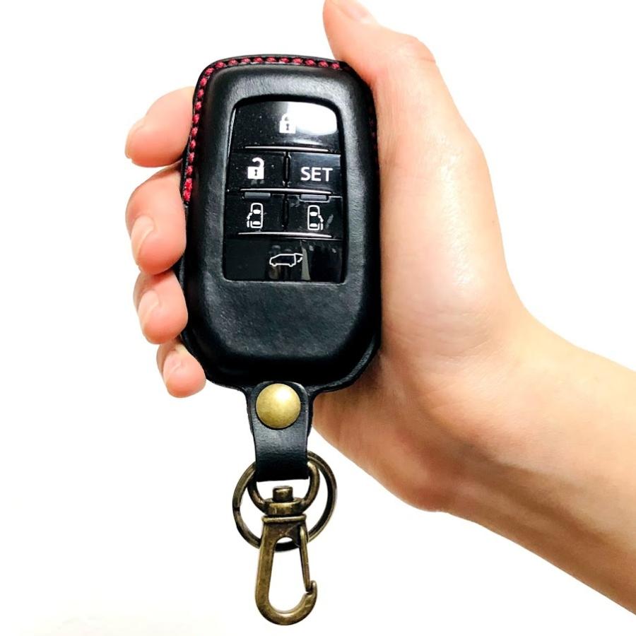 期間限定特価 本革 スマートキーケース 30アルファード 30ヴェルファイア 10系ミライ 0系ランクル 10系ヤリス 等 黒赤 安いそれに目立つ Neighborhauls Com