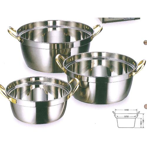 日本製　IH対応　AGクラッド（ステンレス３層鋼）段付鍋45cm