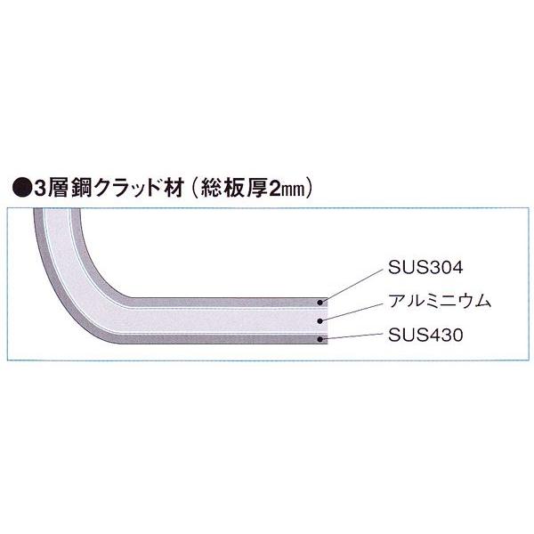 日本製 仔犬印　３層鋼クラッド　ヤットコ鍋　15cm　IH対応（ステンレスSUS430+アルミ+ステンレスSUS304）｜hikari-chyubo｜02