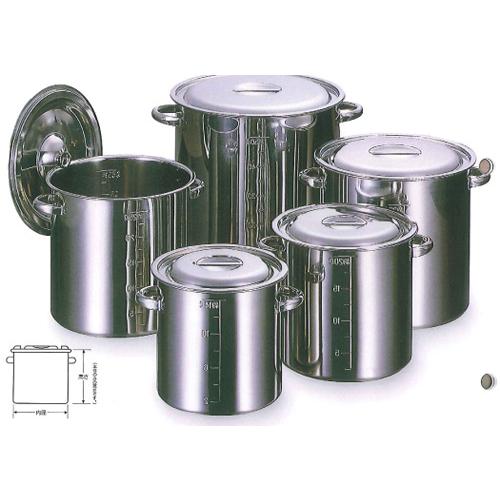 SUS316 モリブデン 寸胴鍋 耐酸鋼 目盛付 手付 39cm