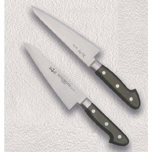 杉本　西洋料理庖丁　ツバ付最上級品　ガラスキ　170mm　品番：2318　代引不可商品です。