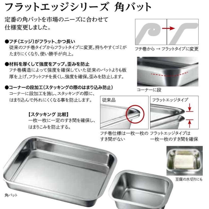仔犬印 本間製作所 KO 18-8ステンレス 角バット フラット 仔犬印 本間製作所 KO 18-8ステンレス 角バット フラット