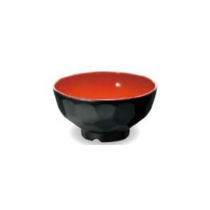 マルケイ メラミン食器 B33B/R 亀甲椀 小 黒内朱 115×58（300ml