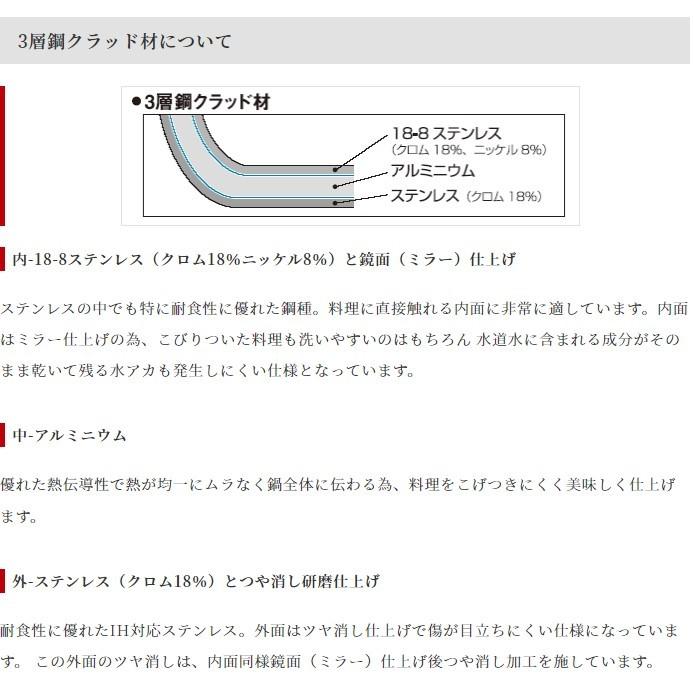 仔犬印 KO 3層鋼クラッド 実用鍋 プラスチック柄 24cm 26024 IH対応 ステンレス両手鍋 日本製 底板厚2.3mmで熱伝導が良く焦げ付きにくいの画像