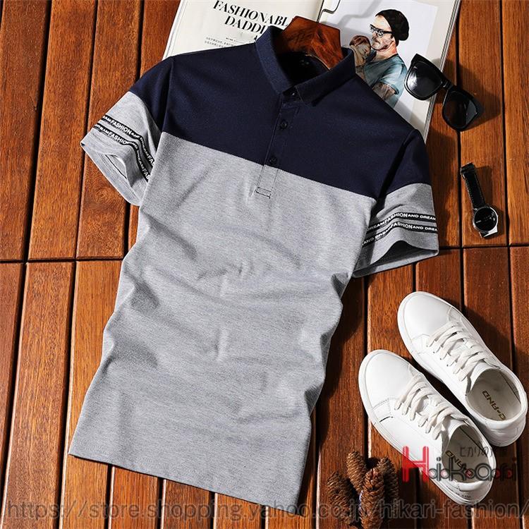 ポロシャツ メンズ 切り替え 半袖ポロシャツ スリム 細身 夏服 ポロ ゴルフ スポーツ ビジネス 半袖 Hikari Hkr Hikari 通販 Yahoo ショッピング