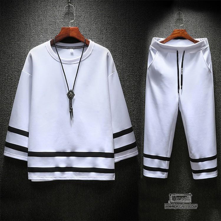 セットアップ メンズ 7分袖 トレーナー 上下セット 夏服 ゆったり カジュアル ルームウェア 父の日 21 敬老の日 Hkr Hikari 通販 Yahoo ショッピング