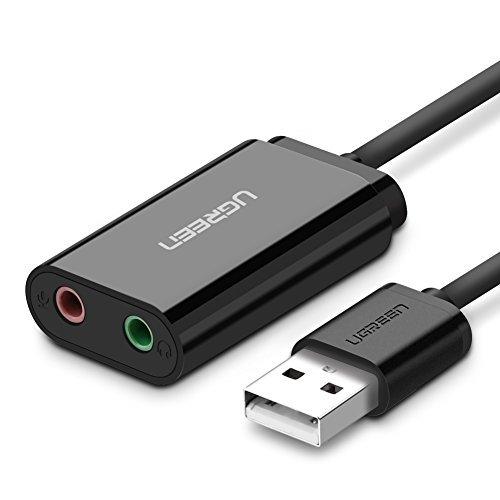 UGREEN USB オーディオ 変換アダプタ 外付け サウンドカード USB 3.5mm ミニ ジャック ヘッドホン・マイク端子 高音質 PS4,M 4925703688182
