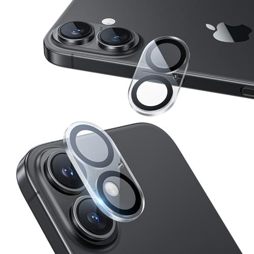 NIMASO カメラフィルム iPhone 16/iPhone 16 Plus 用 カメラ保護 全面保護 黒縁取り レンズカバー アイフォン16/16 | 