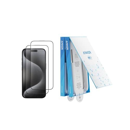 Anker Easy Fit ガラスフィルムキット (HD, for iPhone 16 Pro Max) 2枚セット 保護フィルム 落下保護 浮き/ | 
