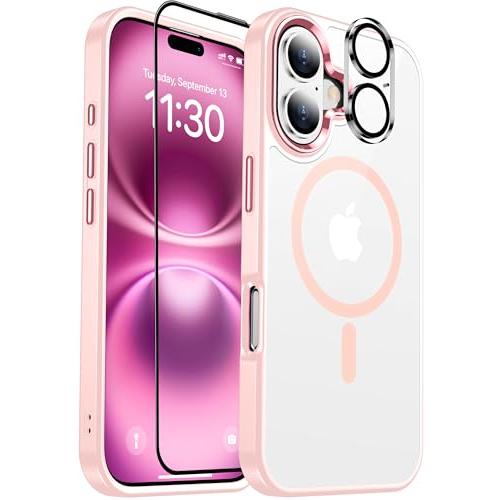 iPhone 16 ケース 磁気充電可 滑り止め 指紋防止 米軍MIL規格 ワイヤレス充電器対応可能 耐衝撃 磁力強化 アイフォン16 ケース アイホ | 