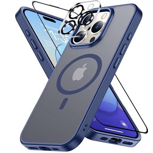 iPhone 16 Proケース MagSafe向け 半透明 アイフォン16 プロケース レンズ?ガラス保護付き マットケース マグセーフ対応 耐衝撃 | 