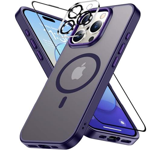 iPhone 16 Proケース MagSafe向け 半透明 アイフォン16 プロケース レンズ?ガラス保護付き マットケース マグセーフ対応 耐衝撃 | 