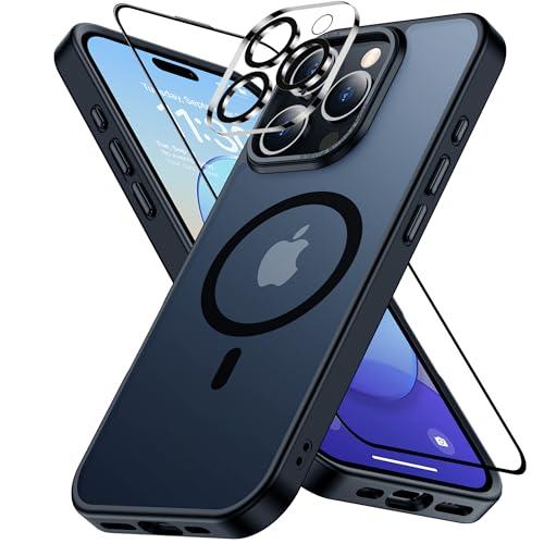 iPhone 16 Proケース MagSafe向け 半透明 アイフォン16 プロケース レンズ?ガラス保護付き マットケース マグセーフ対応 耐衝撃 | 