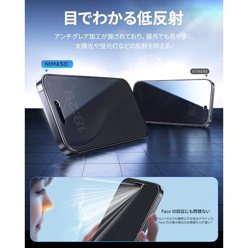 「バリ楽Box」NIMASO 2in1 アンチグレア+覗き見防止 iPhone 17Pro Max用 のぞき見防止 保護フィルム さらさら 強化ガラス |  | 05