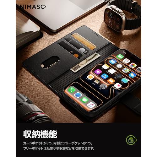 NIMASO iPhone 17 Pro 用 ケース 手帳型 分離式 プレミアムPUレザーケース MagSafe対応 マグネット充電対応 携帯カバー |  | 01