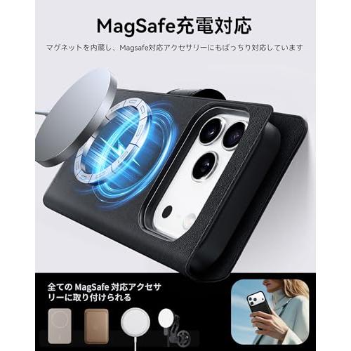 NIMASO iPhone 17 Pro 用 ケース 手帳型 分離式 プレミアムPUレザーケース MagSafe対応 マグネット充電対応 携帯カバー |  | 04