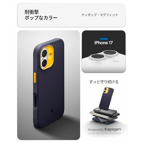 Spigen iPhone 17 MagSafe対応 マグネット搭載 ストラップホール 米軍MIL規格 ナノポップ・マグフィット (ブルーベリー・ネイ |  | 01