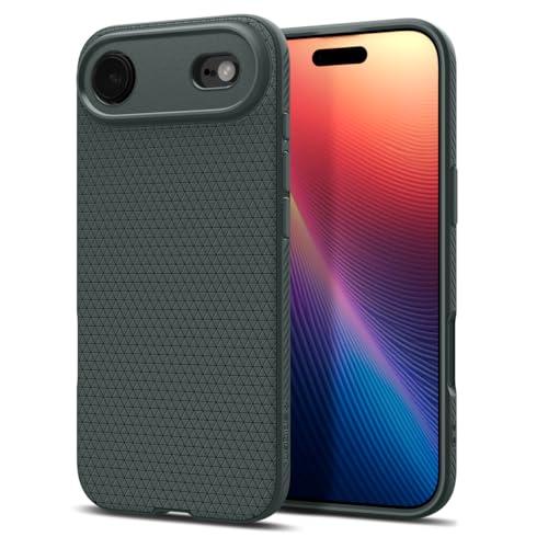 Spigen iPhone Air 米軍MIL規格 ストラップホール マット TPU バンパー 耐衝撃 リキッド・エア (アビス・グリーン) ACS0 | 