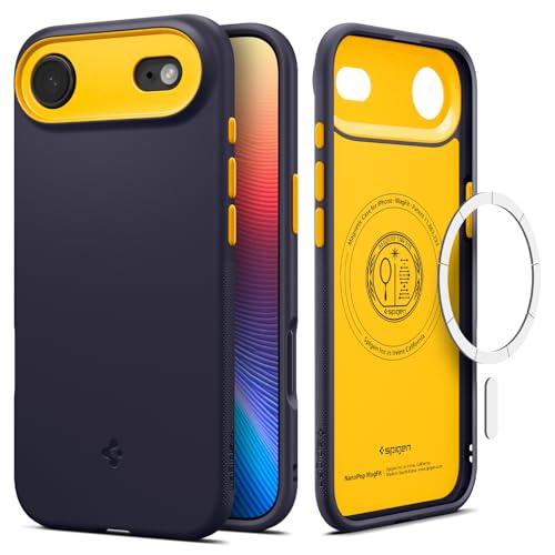 Spigen iPhone Air MagSafe対応 マグネット搭載 ストラップホール 米軍MIL規格 ナノポップ・マグフィット (ブルーベリー・ネ | 