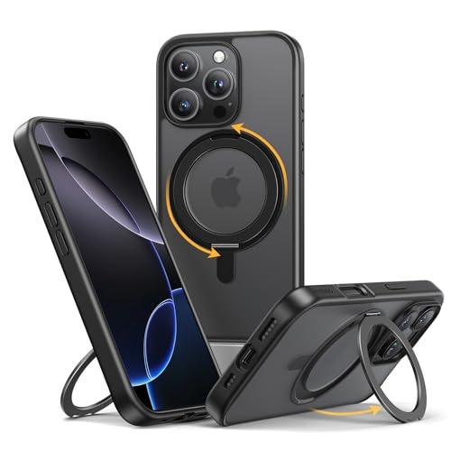 NIMASO iPhone 16 Pro Max 用 ケース 縦横両対応 360°回転スタンドケース MagSafe対応 携帯スマホケース リングマグ | 