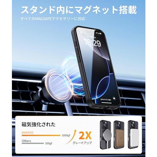 NIMASO iPhone 16 Pro Max 用 ケース 縦横両対応 360°回転スタンドケース MagSafe対応 携帯スマホケース リングマグ |  | 04